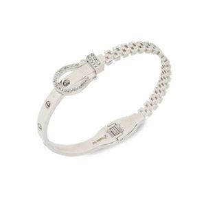Jean Claude Stainless Steel & Cubic Zirconia Horseshoe Belt Link Bracelet
